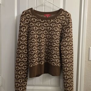 Guess Brown and Cream Sweater